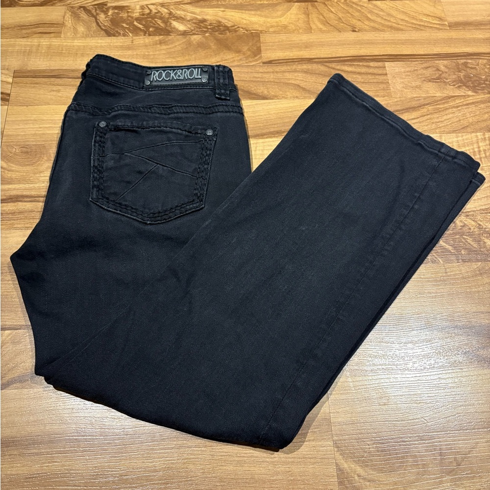 Rock & Roll Cowgirl Riding Jean Black Size 33 Hemmed